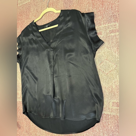 Rails Black Nala Satin oversized v neck dress top size small - Picture 10 of 16